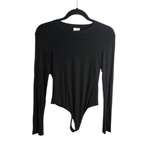 Aritzia Wilfred Black Long Sleeve Bodysuit